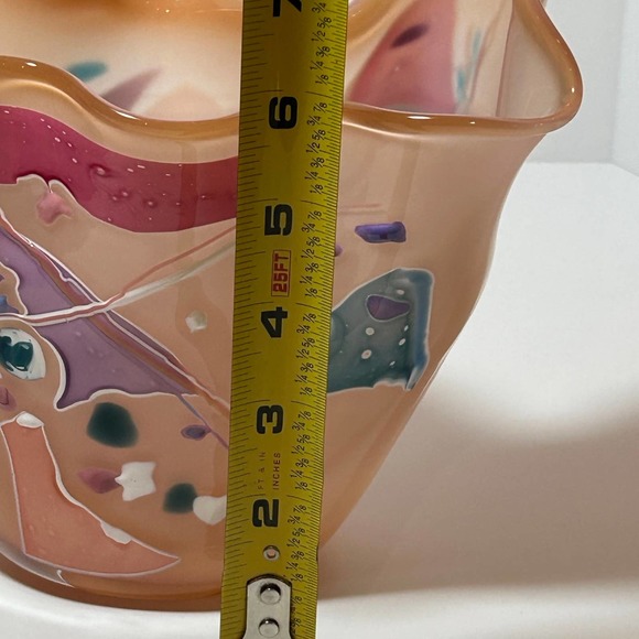 Spectacular Vintage 1994 Signed Nelson Modernist Abstract Studio Art Glass Vase - Picture 11 of 11